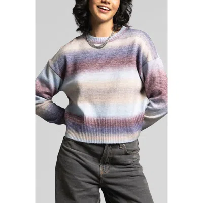 Weekend Los Angeles Ravi Ombré Stripe Crop Sweater In Brown Stripe