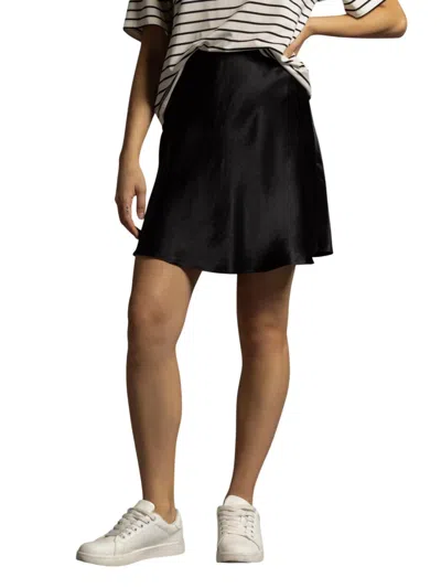 Weekend Los Angeles Satin A-line Mini Skirt In Black