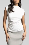 Weekend Los Angeles Simone Stretch Pima Cotton Top In Blanc