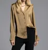 Weekend Los Angeles V-neck Button Up Brienne Top In Bronze