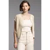 Weekend Los Angeles Violette Short Sleeve Linen & Cotton Cardigan In Bone