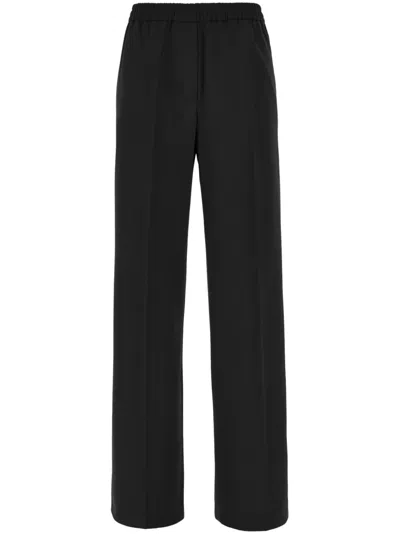 Weekend Max Mara Elasticated-waistband Trousers In 黑色