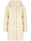 Weekend Max Mara Drawstring Hood Long Quilted Parka In 中性色