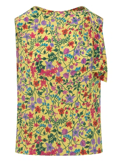 Weekend Max Mara Silk Top In 黄色