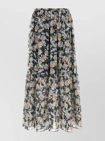 Weekend Max Mara '123 Artello' Pleated Tiered Floral Skirt