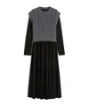 Weekend Max Mara Ebro Mixed Media Long Sleeve Sweater Maxi Dress In Multi
