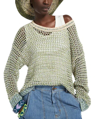 Weekend Max Mara 2 Liuto3 Open Knit Sweater In Green