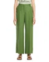 Weekend Max Mara Omens Green Malizia High-rise Linen Trousers In Green