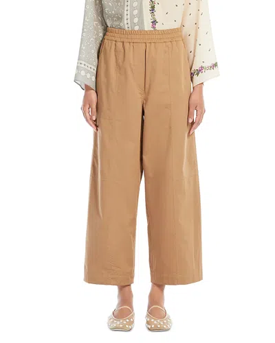 Weekend Max Mara Cotton Gabardine Wide-leg Pants In Gray