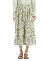 Weekend Max Mara Orme Embroidered Poplin Midi Skirt In Ecru