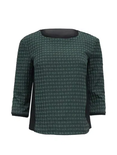 Pre-owned Weekend Max Mara 2023 Two-tone Quarter-sleeve Blouse In Black