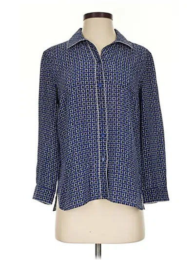 Pre-owned Weekend Max Mara 3/4 Sleeve Button Down Shirt In Blue