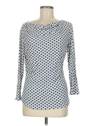 Pre-owned Weekend Max Mara 3/4 Sleeve Top Blue Boatneck Tops