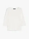 Weekend Max Mara Omens Multia Quarter-sleeve Cotton-jersey T-shirt White In White