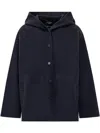 Weekend Max Mara Hooded Wool Coat In 蓝色
