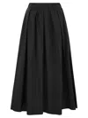 Weekend Max Mara Palk Pleated Wool Blend Midi Skirt In Black