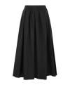 Weekend Max Mara Palk Pleated Wool Blend Midi Skirt In Black