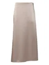 Weekend Max Mara Omens Powder Angelo Satin Midi Skirt In Neutral