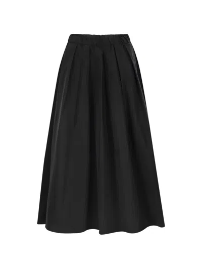 Weekend Max Mara A-line Pleated Midi Skirt In Black