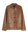 Weekend Max Mara A-shaped Leather Jacket In Brown