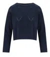Weekend Max Mara Abbozzi Blue Crewneck Sweater In Blue