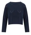 Weekend Max Mara Abbozzi Blue Crewneck Sweater In Blue