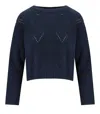 Weekend Max Mara Abbozzi Blue Crewneck Sweater In Blue