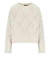Weekend Max Mara Abbozzi Ecru Crewneck Jumper In White