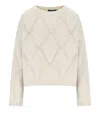 Weekend Max Mara Abbozzi Ecru Crewneck Jumper In White