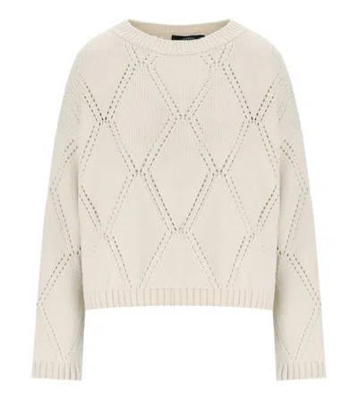 WEEKEND MAX MARA WEEKEND MAX MARA ABBOZZI ECRU CREWNECK SWEATER