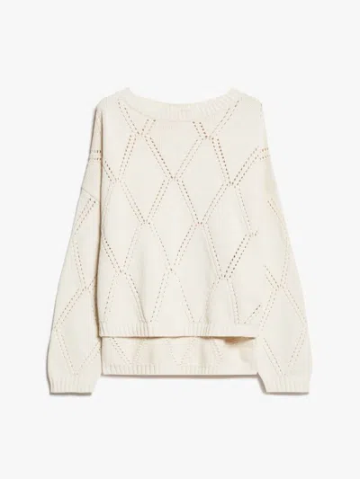 Weekend Max Mara Women's Abbozzi - Oversize Cotton Lozenge Sweater In Ecru