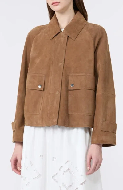 Weekend Max Mara Abito Suede Jacket In Brown