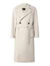 Weekend Max Mara Omens Ivory Resina Notch-lapels Wool Coat In Beige