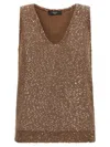 Weekend Max Mara Omens Acaici Sequin Knitted Top Marron Glace In Brown