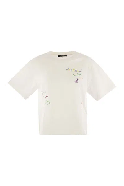 WEEKEND MAX MARA WEEKEND MAX MARA ACLINE - PRINTED ORGANIC COTTON T-SHIRT