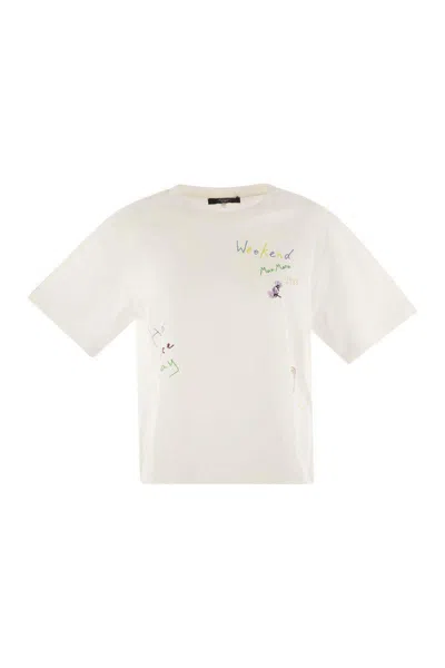 WEEKEND MAX MARA WEEKEND MAX MARA ACLINE - PRINTED ORGANIC COTTON T-SHIRT