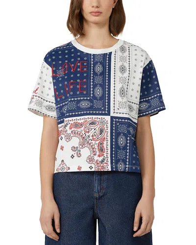 Weekend Max Mara Acline Embroidered Tee In Blue