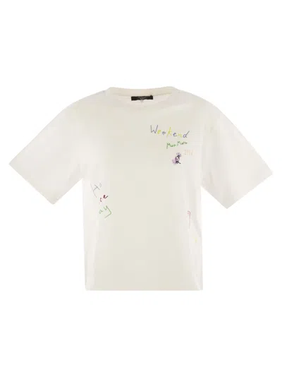 Weekend Max Mara Acline Printed Organic Cotton T Shirt In Neutral