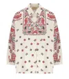 Weekend Max Mara Long Sleeve Paisley Print Cotton Top In Multi