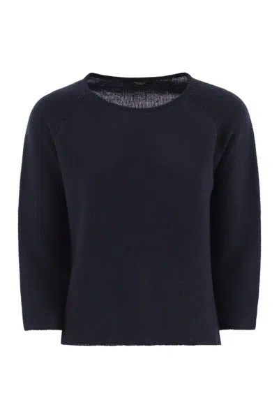 Weekend Max Mara Addotto - Cotton Yarn Sweater In Blue