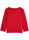 Weekend Max Mara Raglan-sleeve Boat-neck Sweater In Red