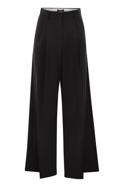 Weekend Max Mara Adelfi - Stretch Wool Trousers In Black