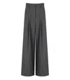 Weekend Max Mara Omens Medium Grey Adelfi Wide-leg Wool Trousers In Gray