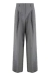 Weekend Max Mara Adelfi Virgin Wool Trousers In Gray
