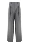 Weekend Max Mara Adelfi Virgin Wool Trousers In Gray