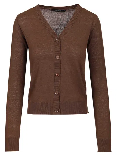 Weekend Max Mara Adesso Cardigan Seta Knitwear Brown