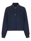 Weekend Max Mara Zelante Button-up Bomber Jacket In Blue