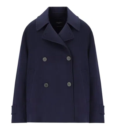 Weekend Max Mara Afone Blue Double-breasted Caban