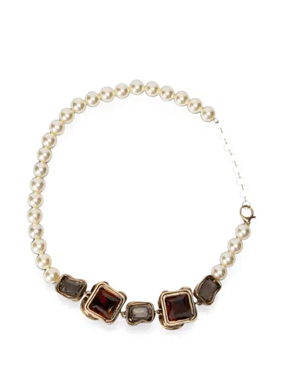 Weekend Max Mara Afresia Bead-embellished Crystal-embellished Necklace In Multi