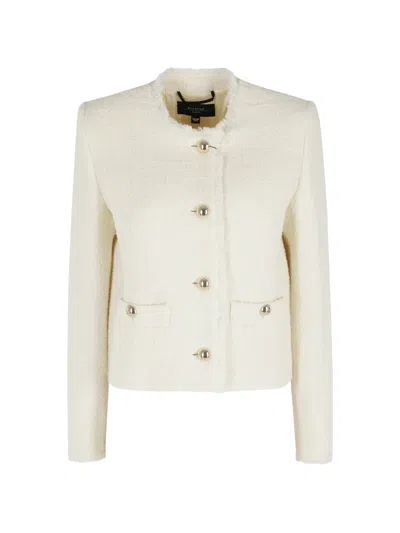 Weekend Max Mara Agami Frayed Jacket In Neutral